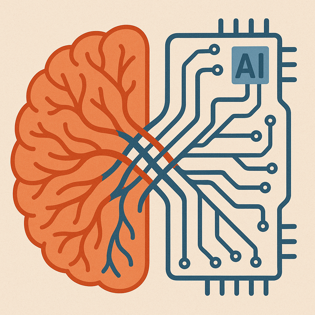 AI en brein visuele metafoor